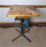 Adjustable hardwood work table top