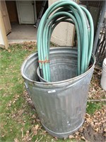 Metal trash cans with hose