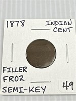 1878 Indian Cent Semi-Key