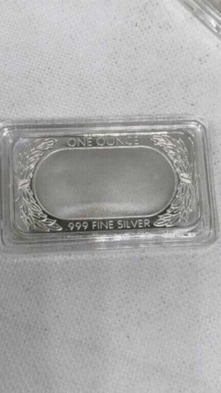 One ounce .999 fine silver bar