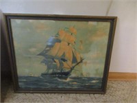Nautical ship art piece framed print