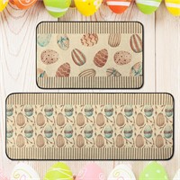 2 Pcs Easter Egg Kitchen Rugs and Mats