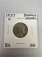 1937 S Buffalo Nickel BU