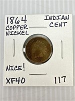 1854 CN Indian Cent XF40 Nice