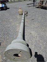 Vintage lamp post approx 14ft tall has crack in