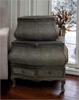 Wicker Bombay Chest + Small Chest on Top