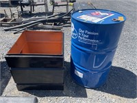 54 gallon drum, plastic box