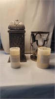 2 decorative lantern and candle holders with