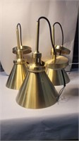 3 brass pendant light fixtures about 21in tall