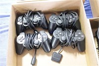 Lot of 4 Black Sony Playstation Controllers