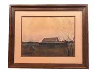 Painting of Barn and Dog House by Jim Shivers