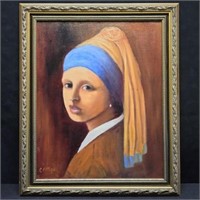 "Girl with a Pearl Earring" Reproduction Oil on