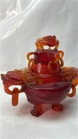 Vintage Bakelite Dragon Heads Vase Ornament