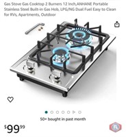New 5 pcs; Gas Stove Gas Cooktop 2 Burners 12