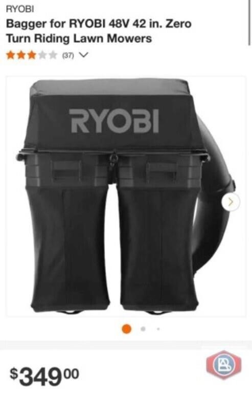 2 pcs; RYOBI Bagger for RYOBI 48V 42 in. Zero