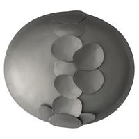 Modern Abstract Metal Wall Sculpture - Oval, Silve