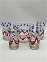 Vintage Patriot 4th of July Glasses & Ice Bucket