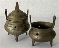 Vintage Chinese Brass Incense Burners