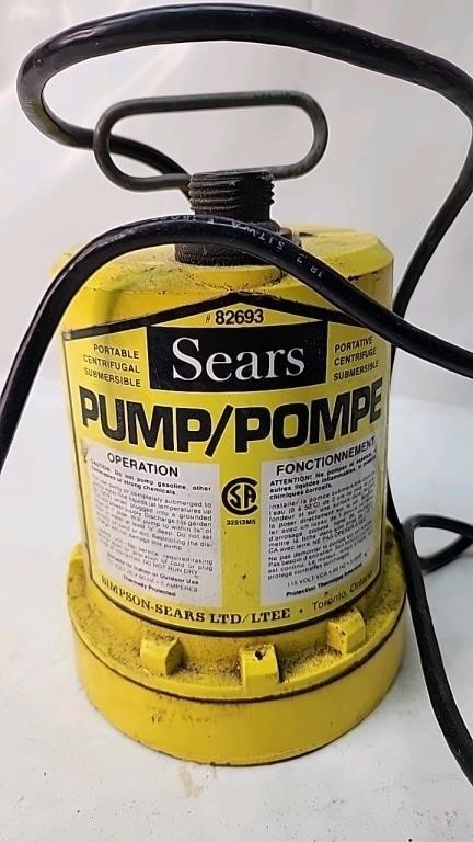 Sears Pump portable submersible