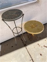 Lemon Top Side Table + Tile Topped Plant Stand