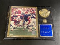 Autographed John Elway Denver Broncos Plaque