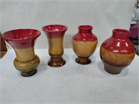 5  pottery vases 5 in tall