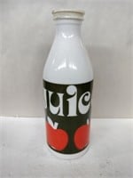 Vintage milk glass juice bottle