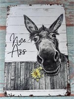 Funny & Cute Donkey Metal Sign - New