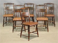 Set of (6) 19th c. Painted Chairs