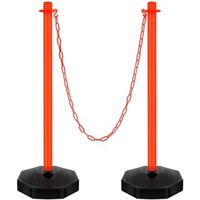 Traffic Delineator Post Cones with Chain - Qty 8