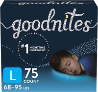 Goodnites Boys' Underwear  Large  75 Ct