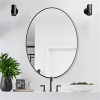 ANDY STAR Black Oval Mirror for Bathroom,