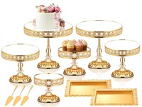 LEIFEOSH 12 Pieces Gold Cake Stand Set, Vintage