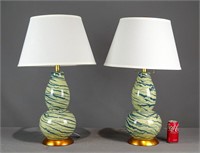Pair Pottery Table Lamps