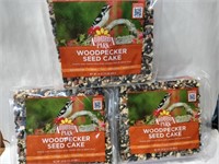 3 woodpecker seed cakes