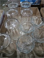 Flat of glasses and pudding cups