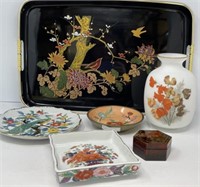 Asia Tray, Vase, Trinket Dishes