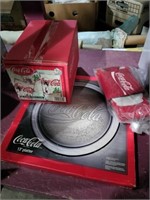 Coca-Cola tray glasses and coolies