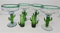 Cactus Margherita Giasses and Double Shot Glasses