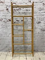 Bamboo Style Etagere w/ Glass Shelves