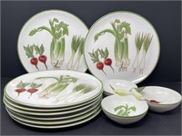 Italian Pottery Plates and Serving Dish