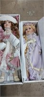 2 duck house collection porcelain dolls with box