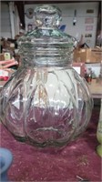 Large clear jar with lid 13.5in tall