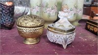 Pair of small trinket boxes 3in tall and 4in tall