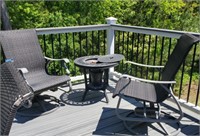 Outdoor Swivel Chairs with Table Firepot