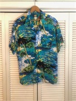 VINTAGE UTILITY CLOTHING HAWAIIAN SHIRT LARGE