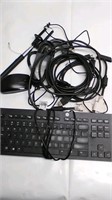 HP Wired Keyboard Mouse HDMI cord lot