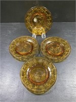 Vintage Tiara Amber Nursery Rhyme Plates