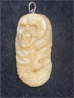 Carved Dragon & Skull Pendant