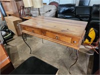 Console desk table iron legs drawers 36x48x24